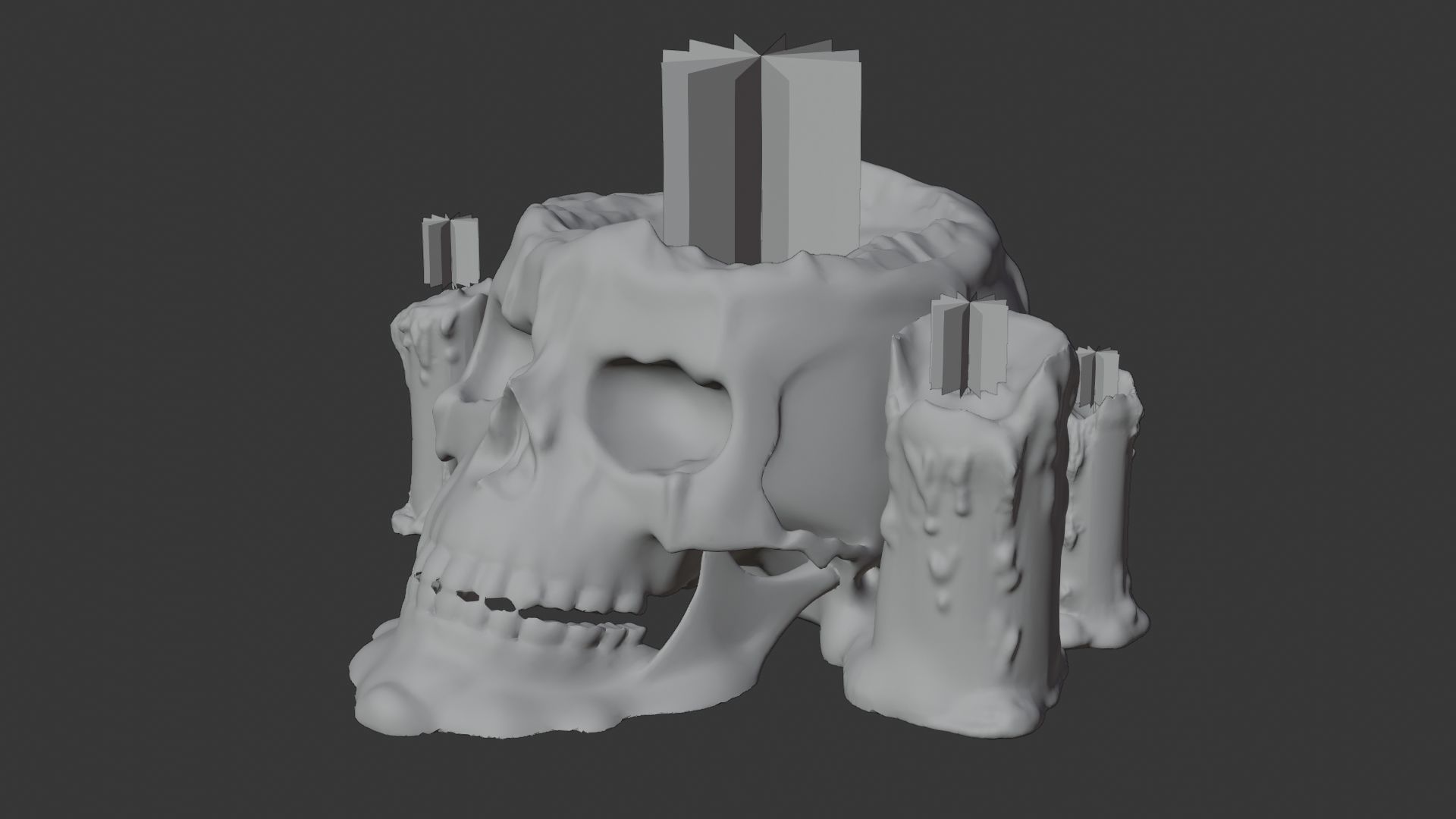 Skull candle 3D model_8