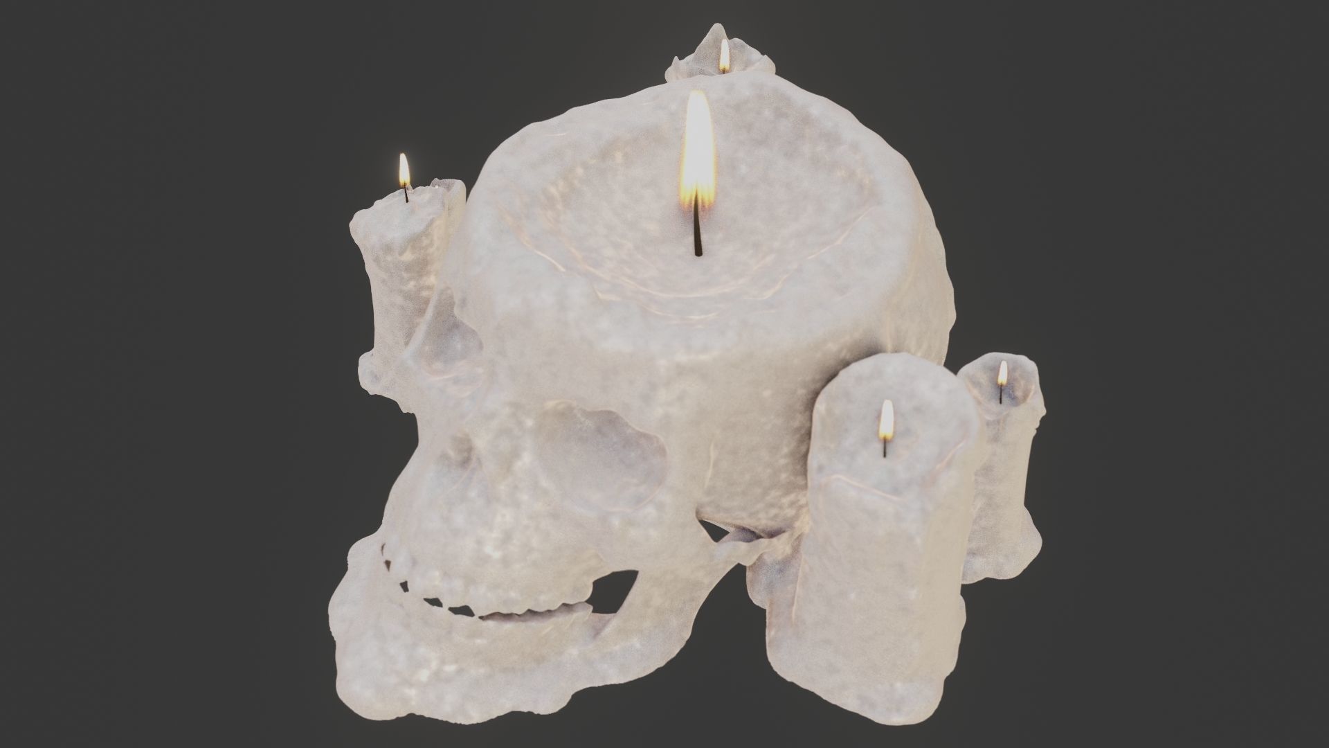 Skull candle 3D model_35