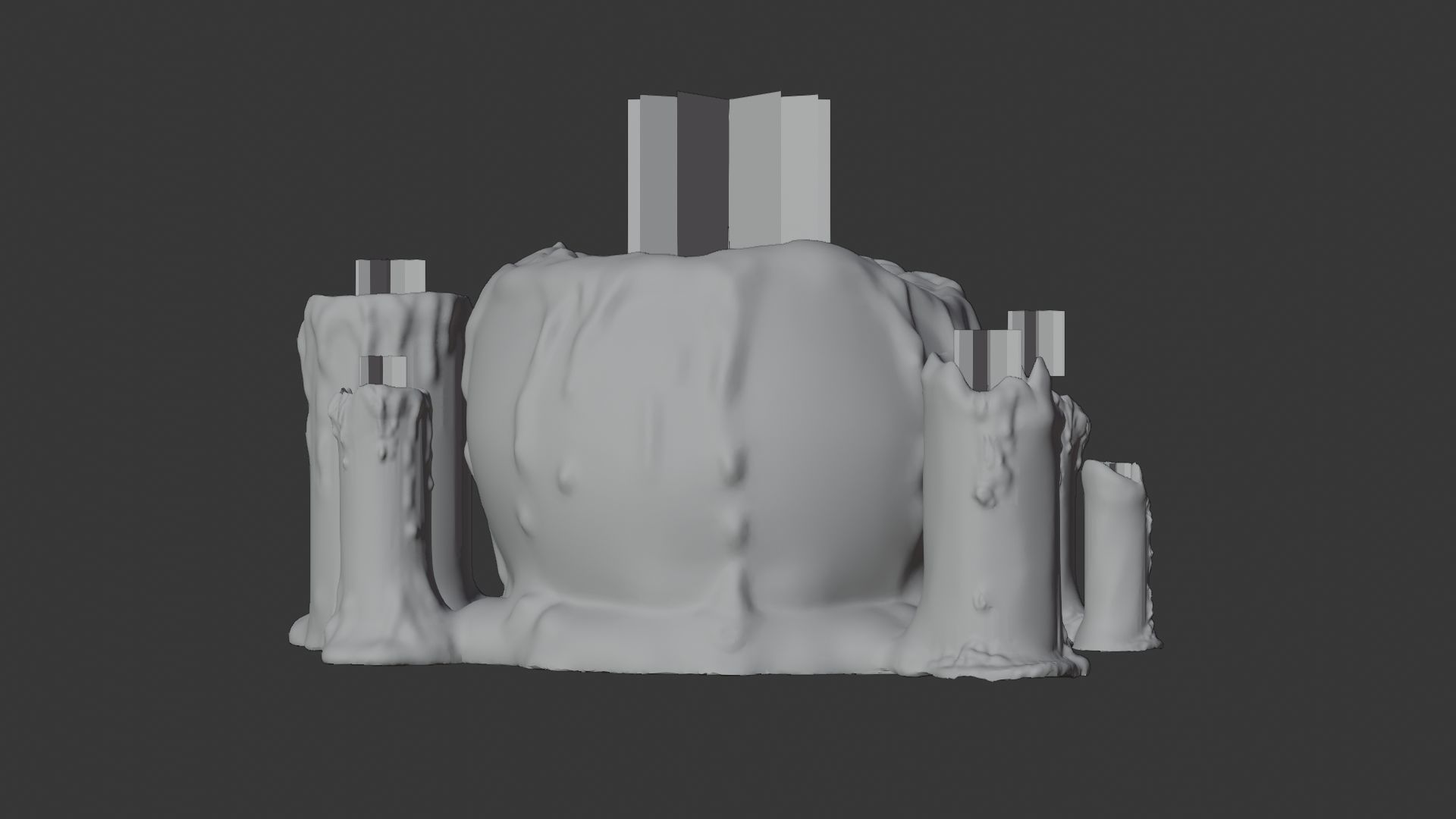 Skull candle 3D model_4