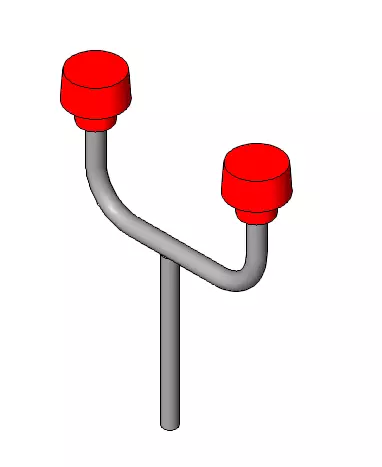 BALIZA two lights on pole 3D model