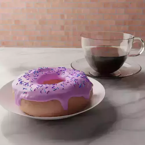 Donut with a cup of coffee