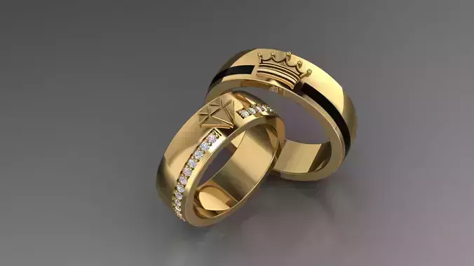 WEDDING RING king queen 