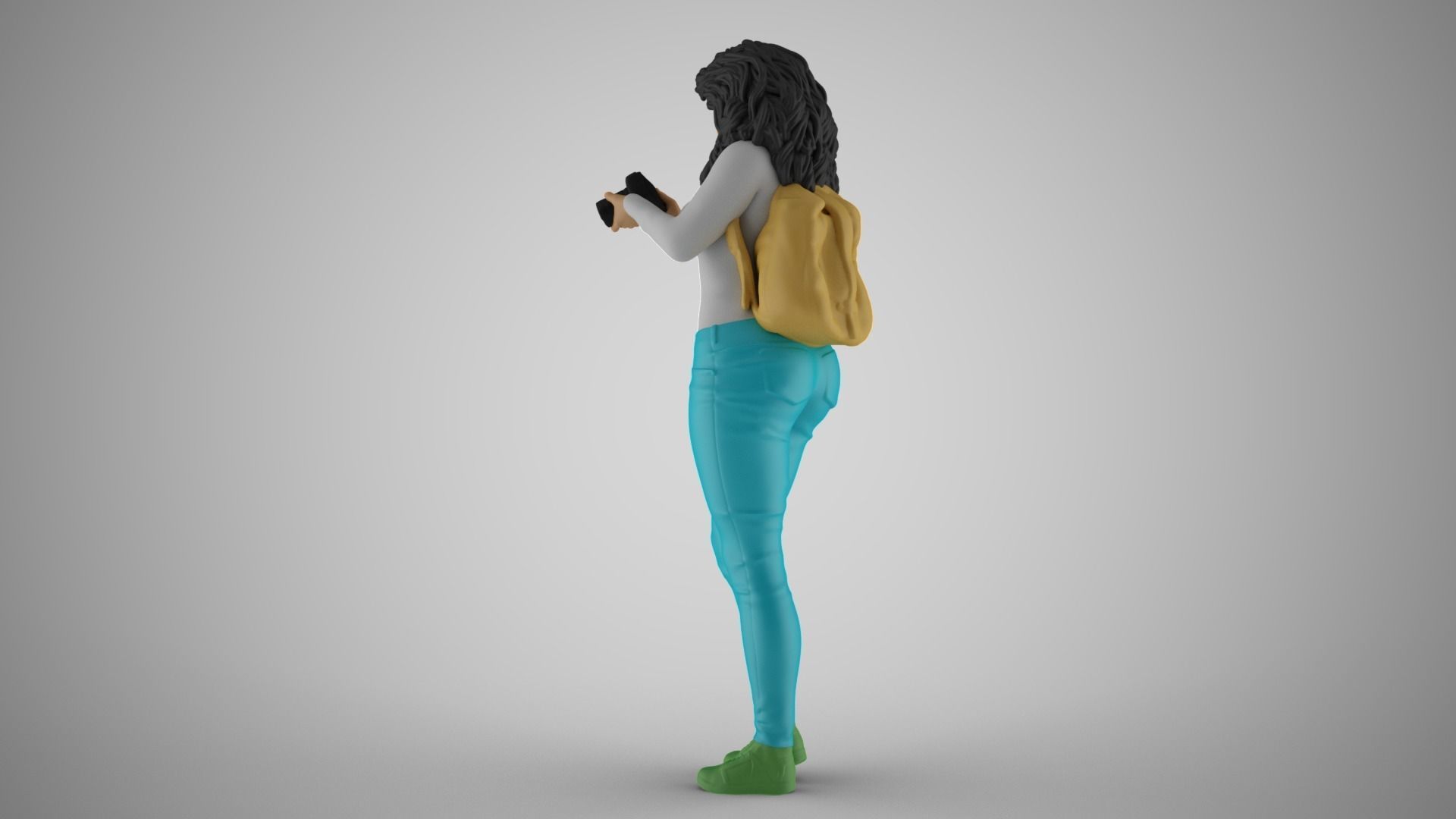Girl Finding Best Angle 3D print model_7
