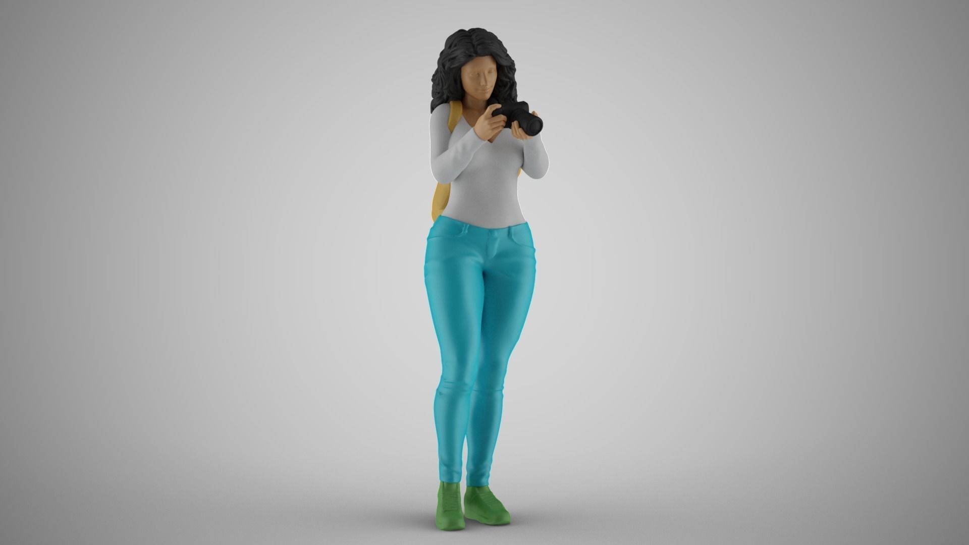 Girl Finding Best Angle 3D print model_4