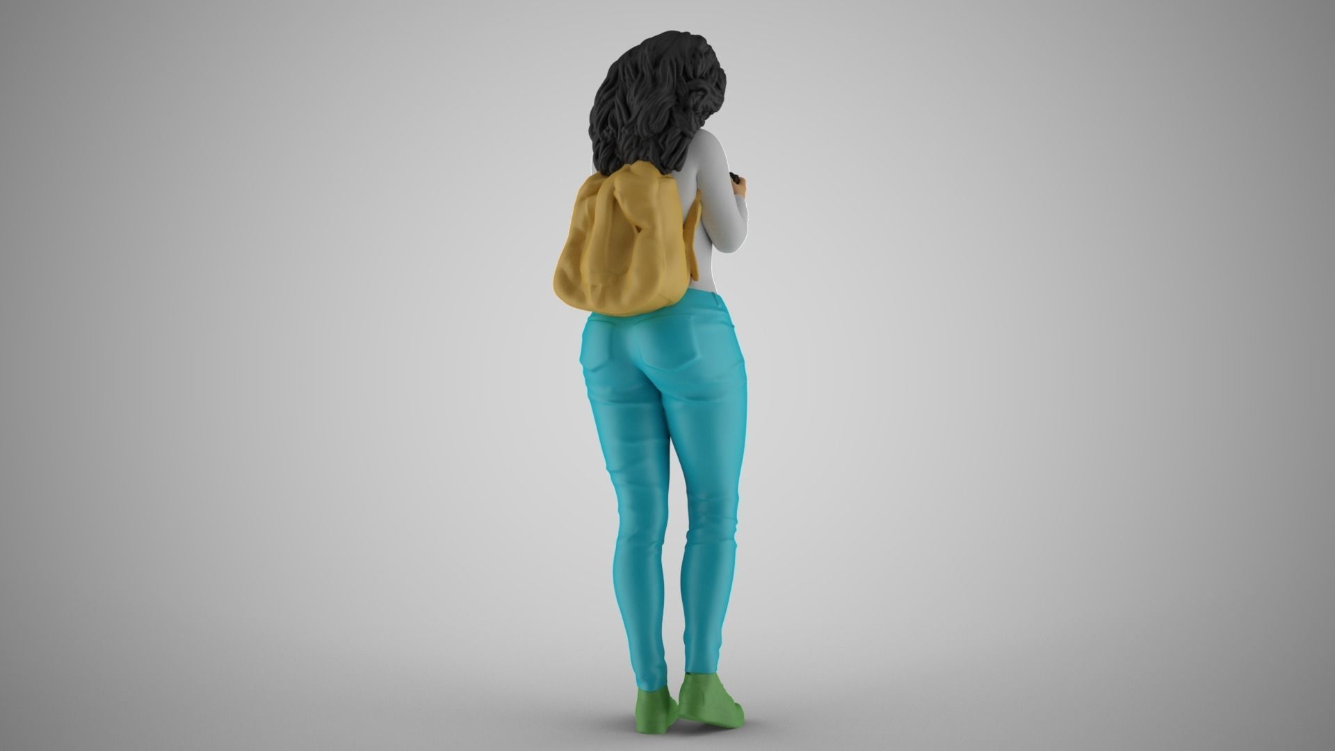 Girl Finding Best Angle 3D print model_9