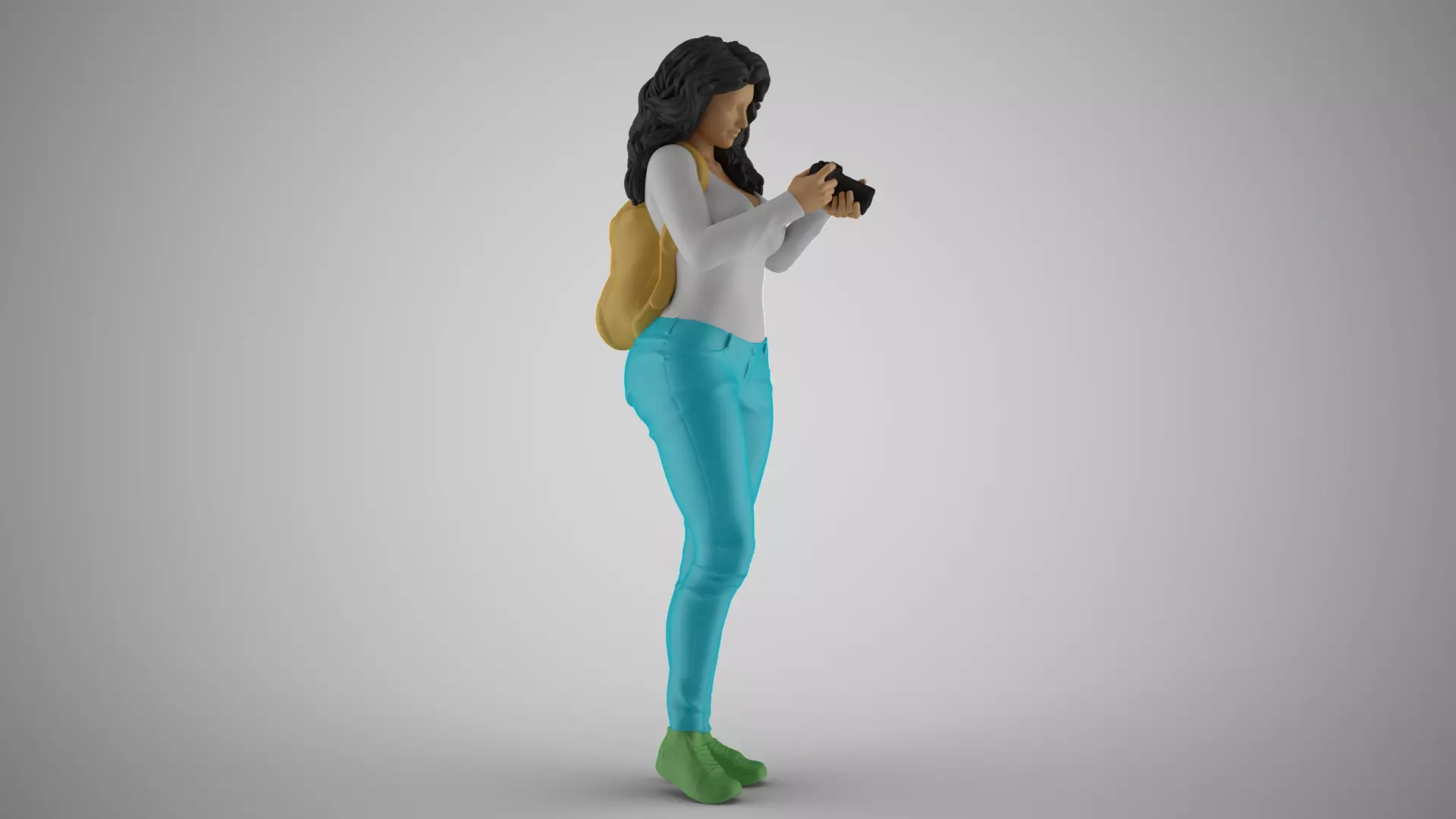 Girl Finding Best Angle 3D print model_0