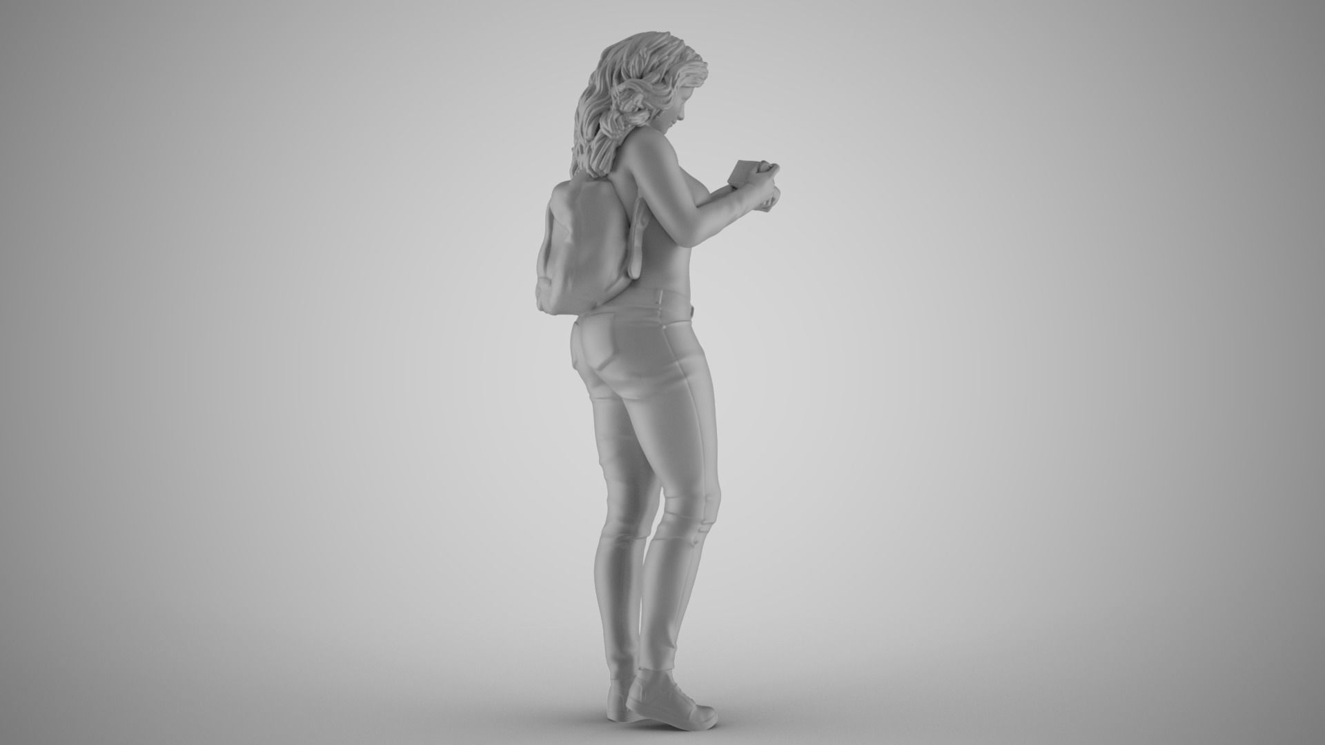 Girl Finding Best Angle 3D print model_1