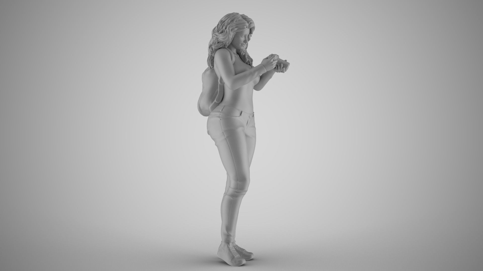 Girl Finding Best Angle 3D print model_2