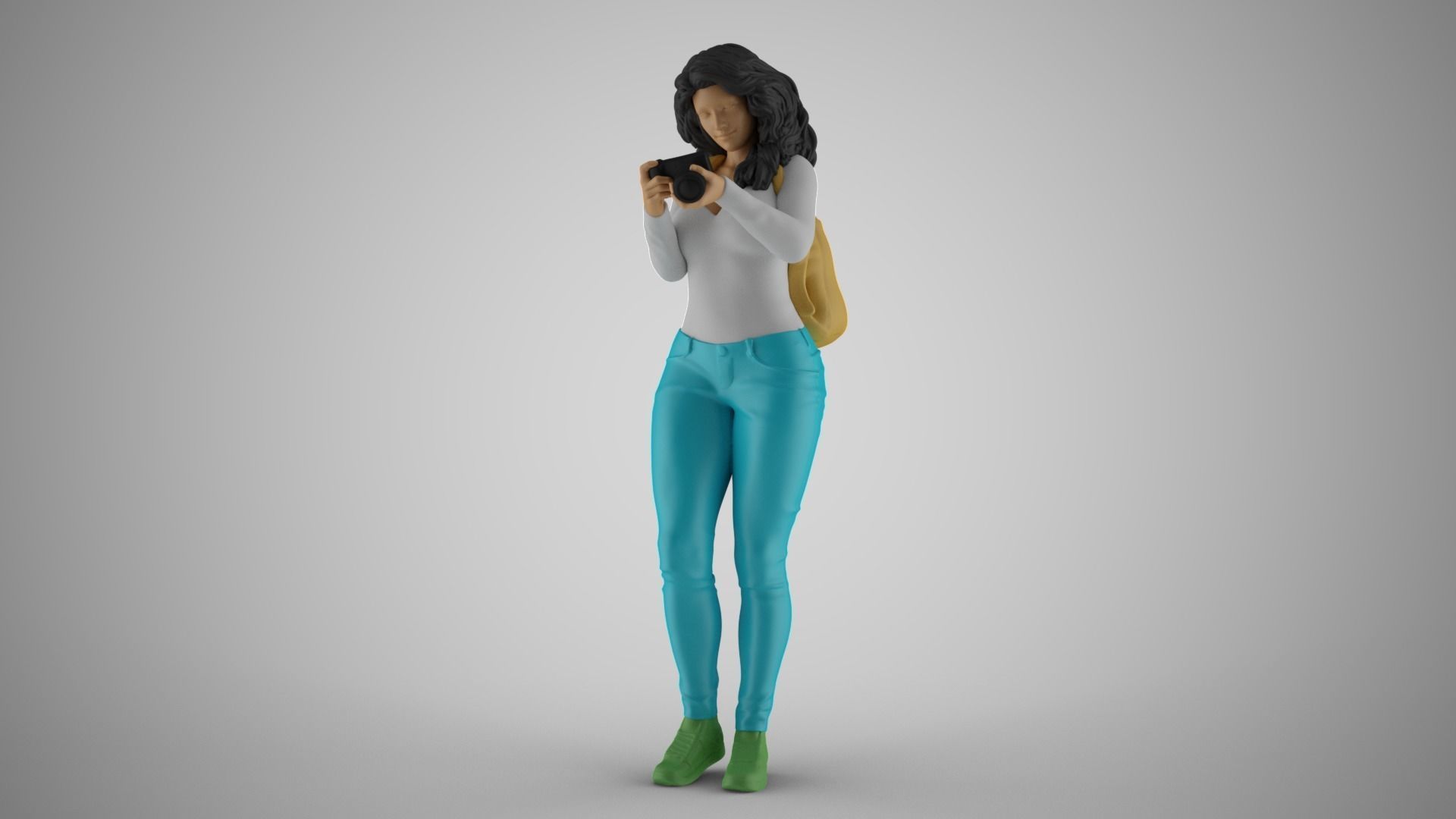 Girl Finding Best Angle 3D print model_5