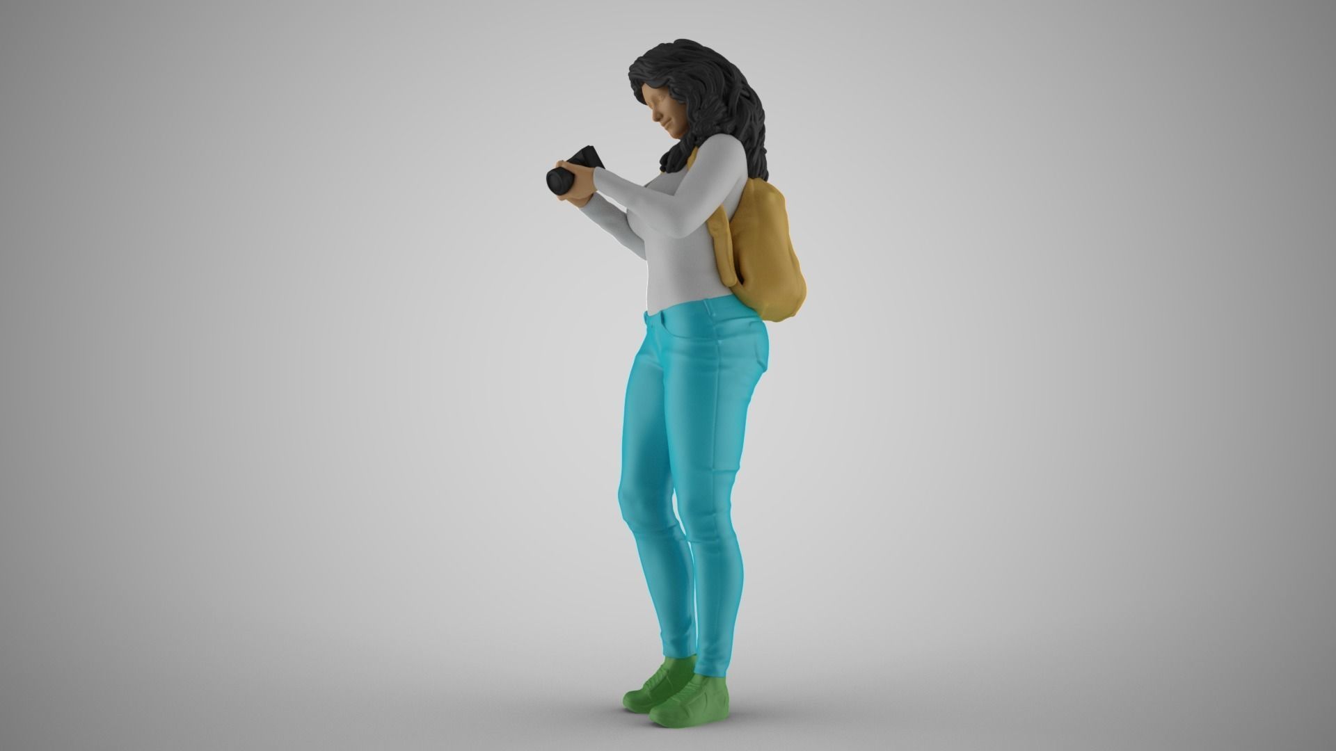 Girl Finding Best Angle 3D print model_6