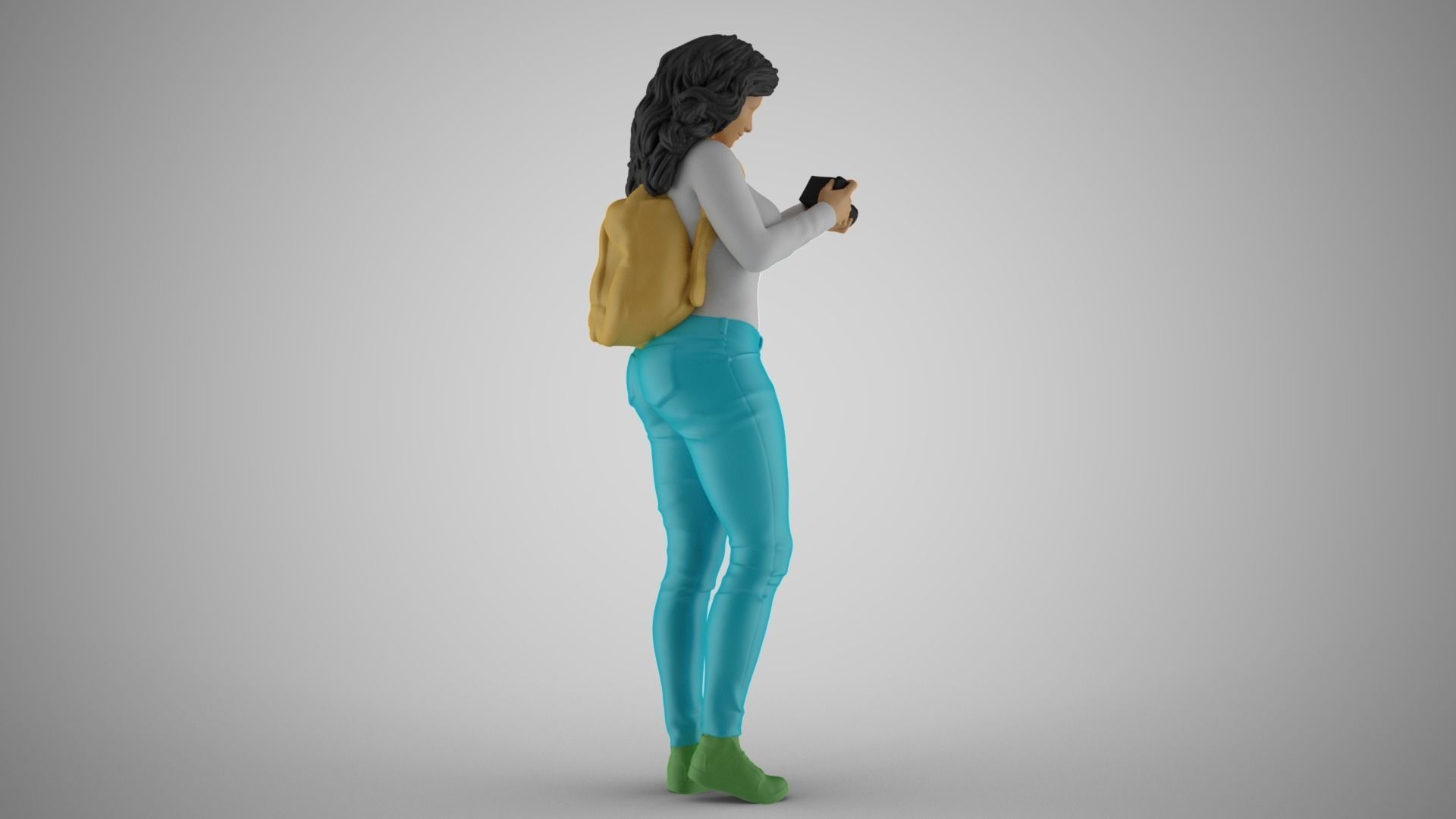 Girl Finding Best Angle 3D print model_10