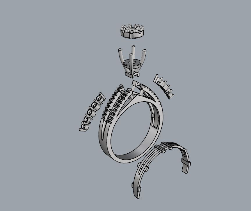 Ring and Earrings 164 3D print model_10