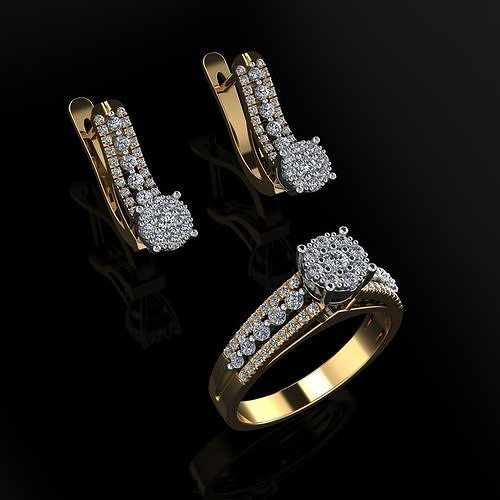 Ring and Earrings 164 3D print model