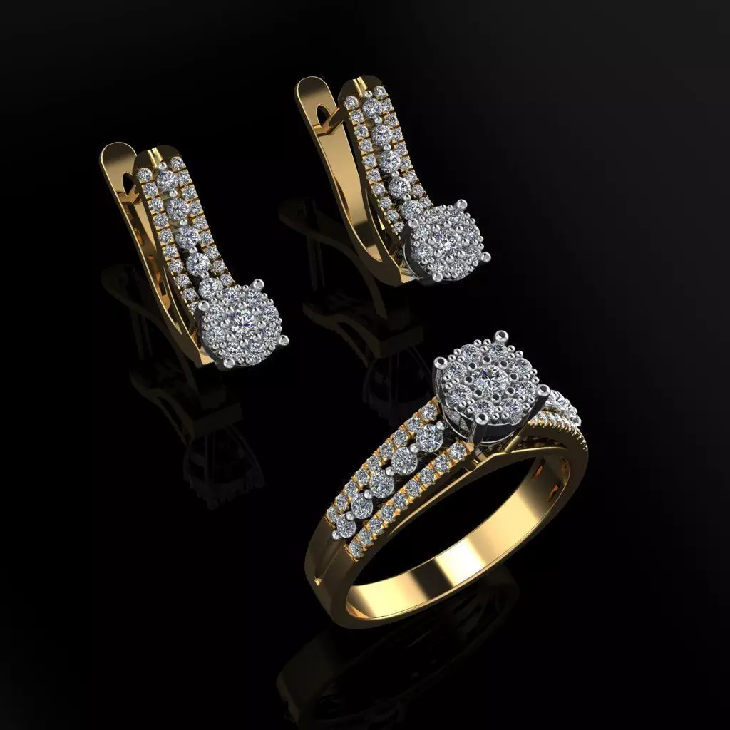 Ring and Earrings 164 3D print model_0