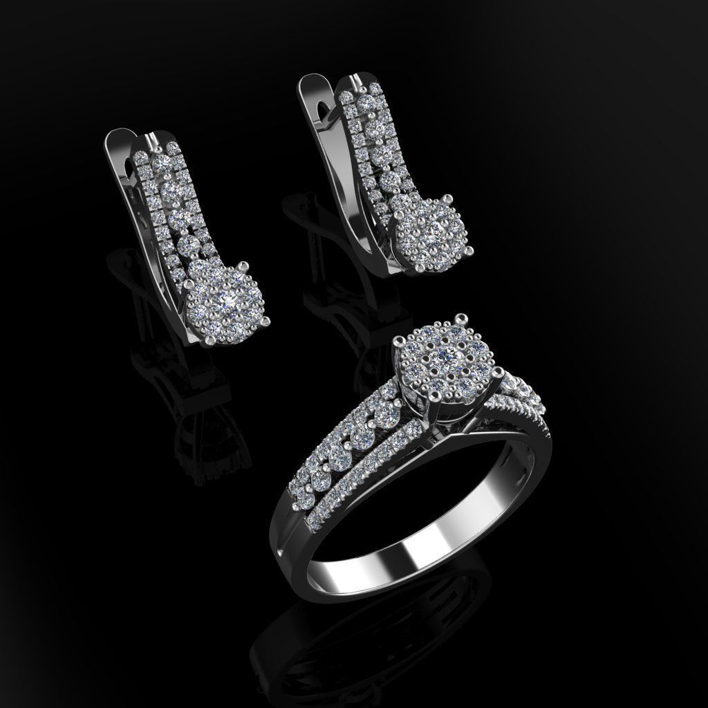 Ring and Earrings 164 3D print model_1