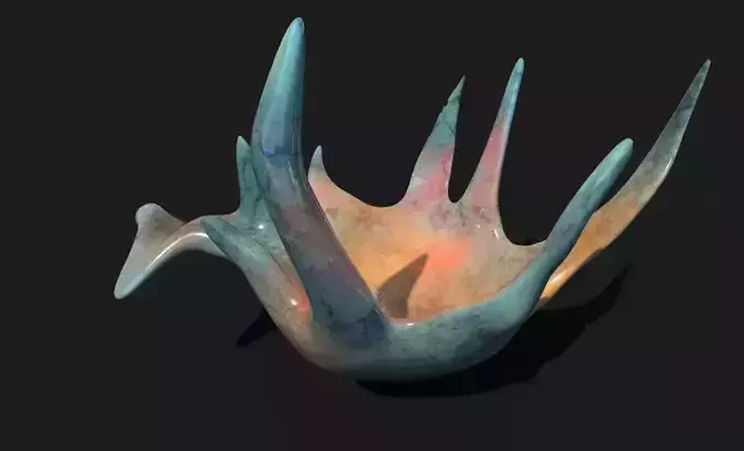 Decoration orange bird sculpture