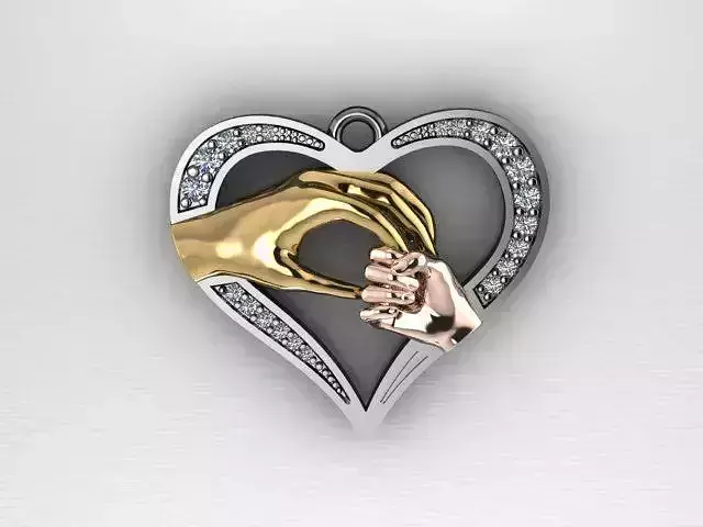 heart pendant mother and son
