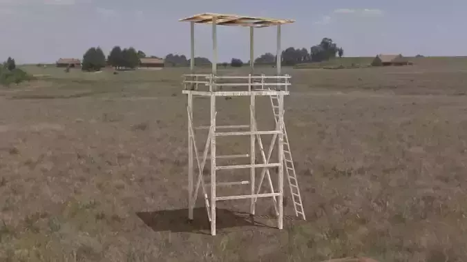 Wood turret Low-poly 3D model