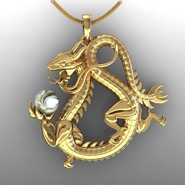 dragon pendants  3D print model_4