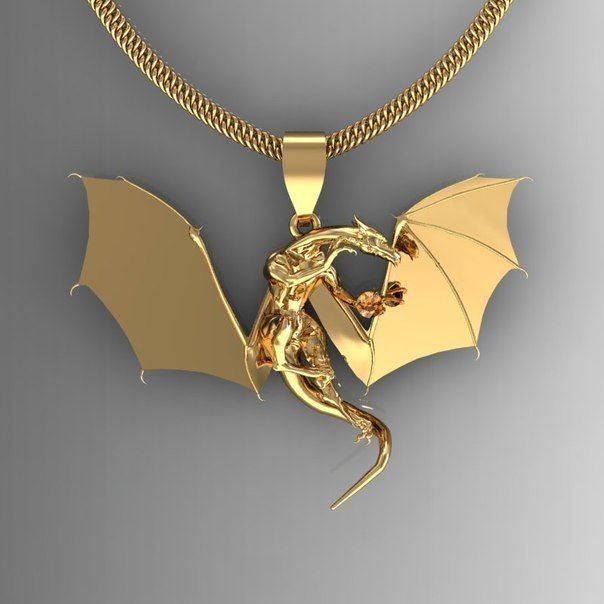 dragon pendants  3D print model_1