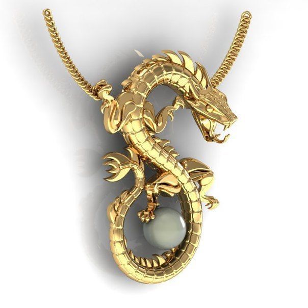dragon pendants  3D print model_3