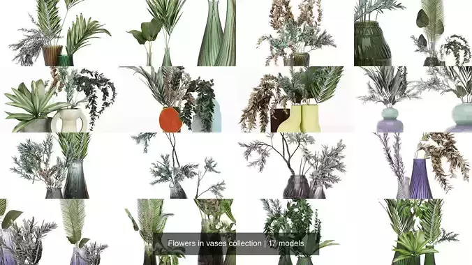 Flowers in vases collection