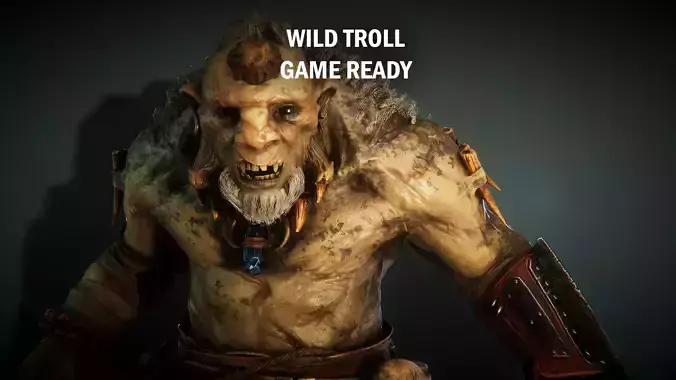 Wild troll Low-poly 3D model