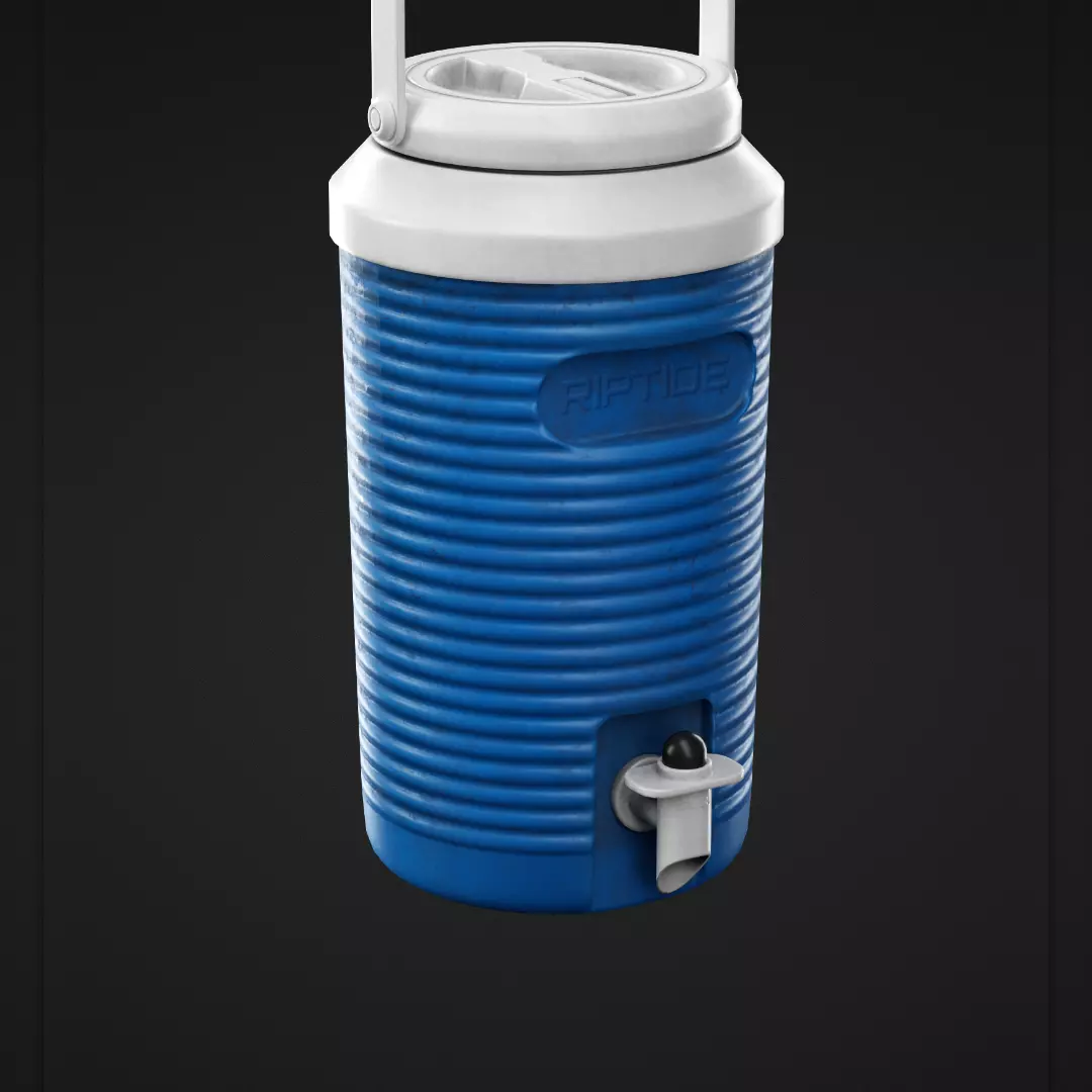 Water Container Low-poly 3D model_0