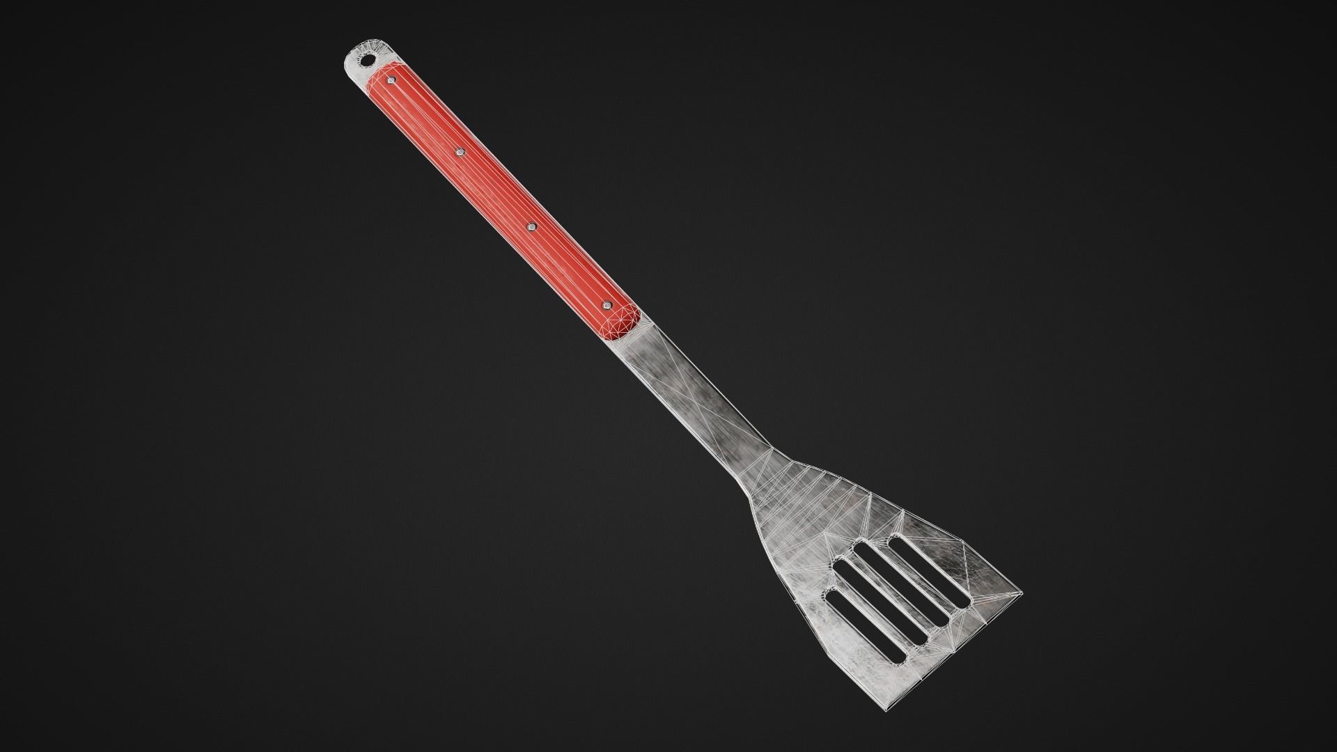 Cookware Kit and Hunting Knife Low-poly 3D model_14