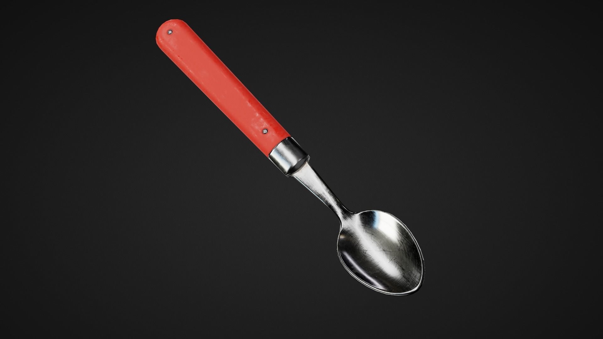 Cookware Kit and Hunting Knife Low-poly 3D model_9