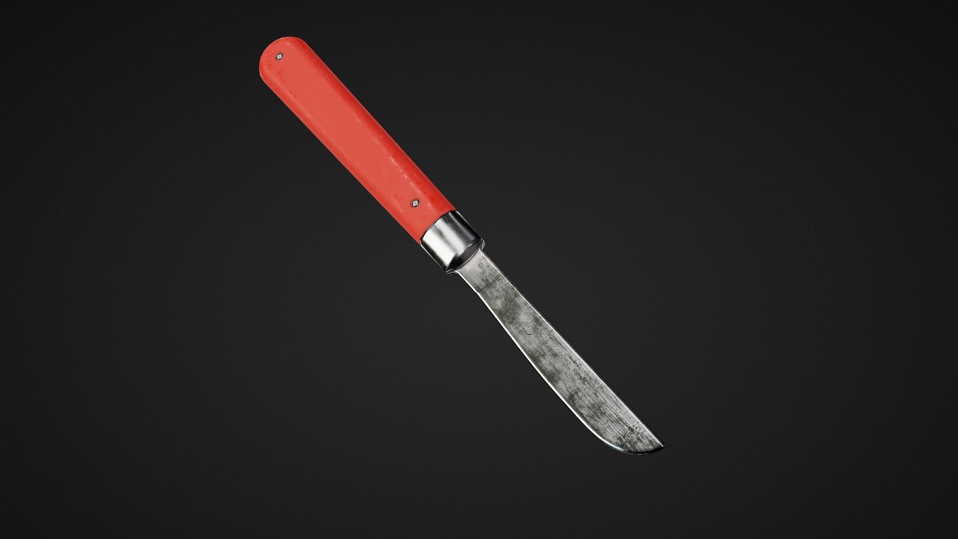 Cookware Kit and Hunting Knife Low-poly 3D model_7