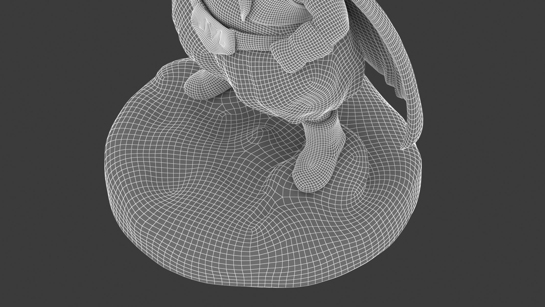 Majin Buu Fat Statue Low-poly 3D model_19