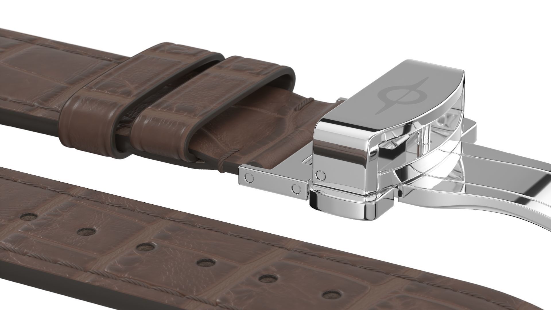 Strap watch Reptile brown PBR Low-poly 3D model_6