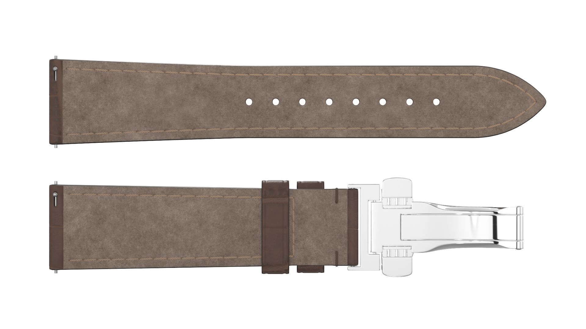 Strap watch Reptile brown PBR Low-poly 3D model_4