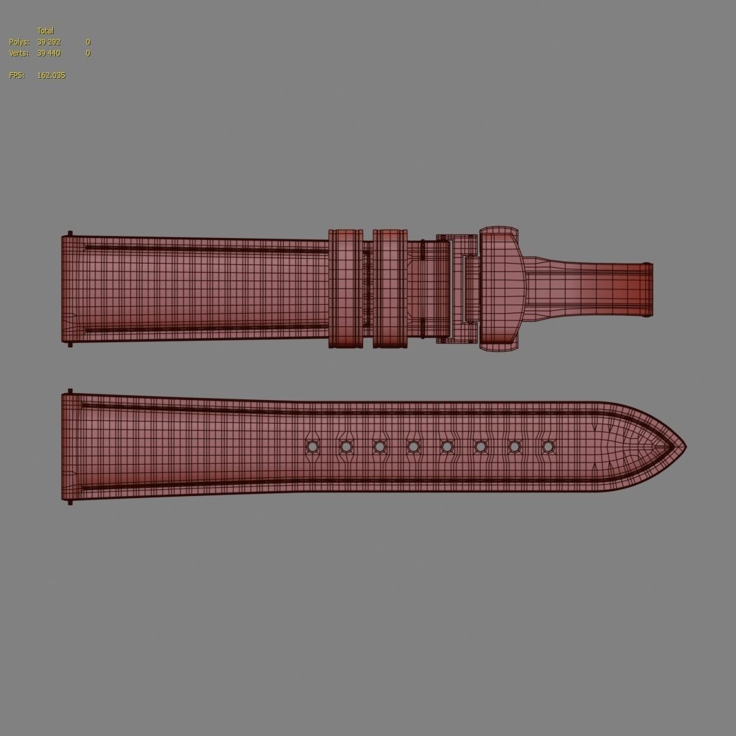 Strap watch Hexagon material PBR Low-poly 3D model_10