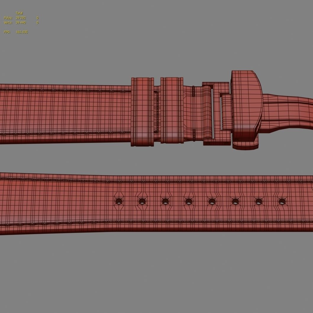 Strap watch Hexagon material PBR Low-poly 3D model_12
