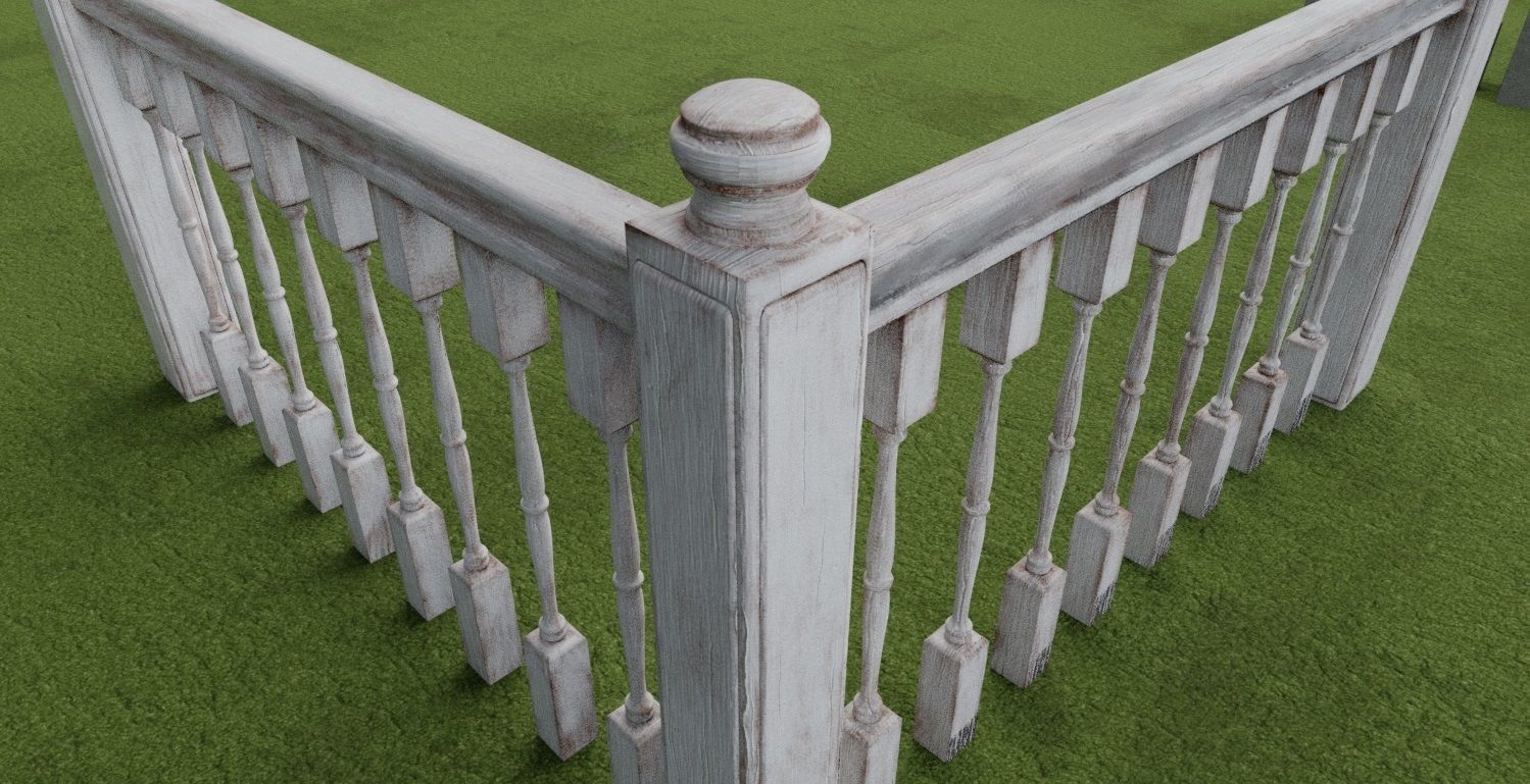 Banister and Handrail 3D Model Set 3D model_2