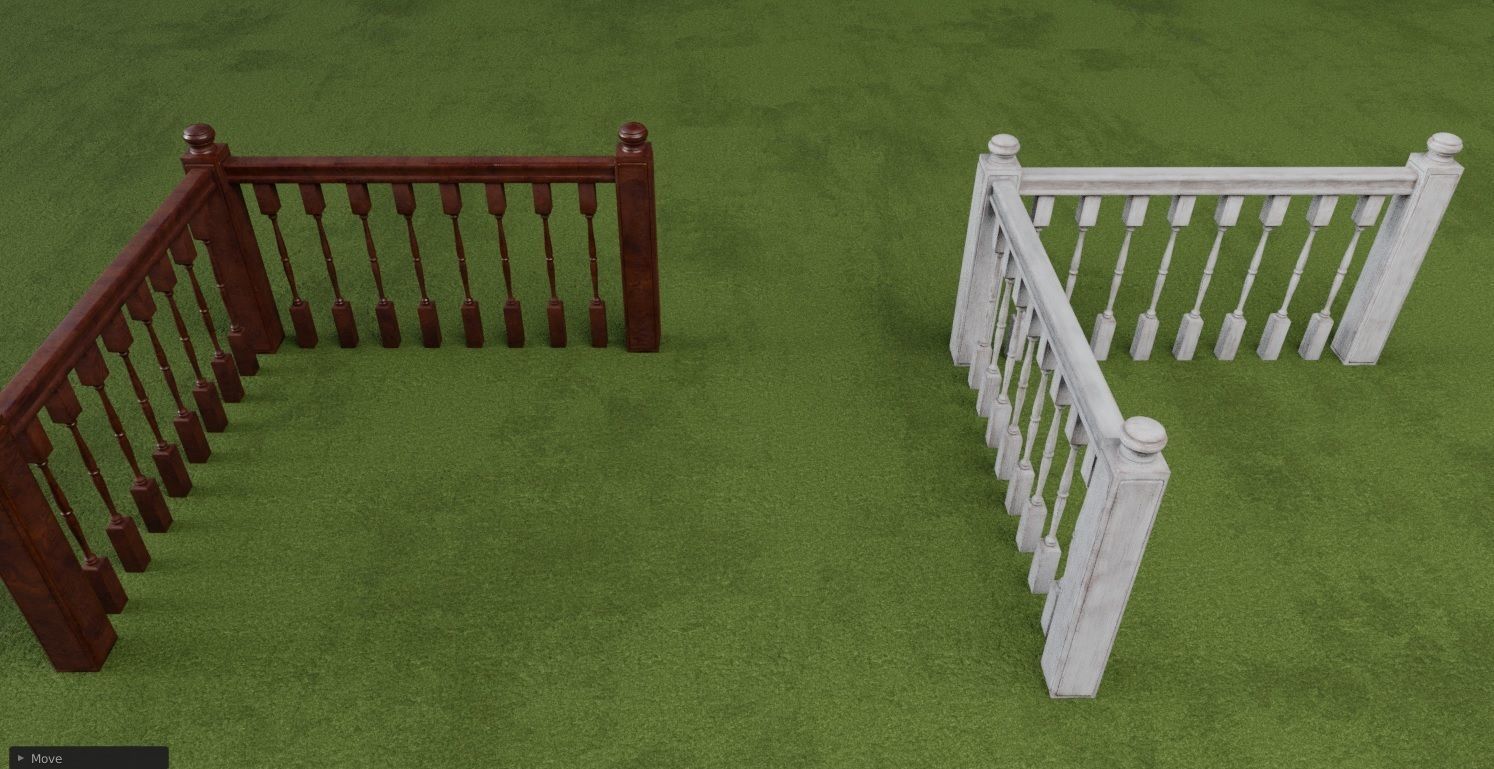Banister and Handrail 3D Model Set 3D model_30