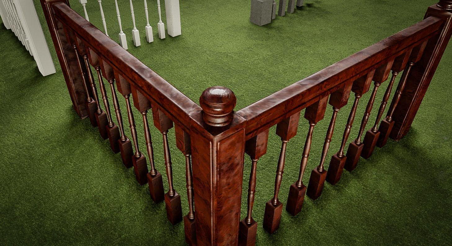 Banister and Handrail 3D Model Set 3D model_17