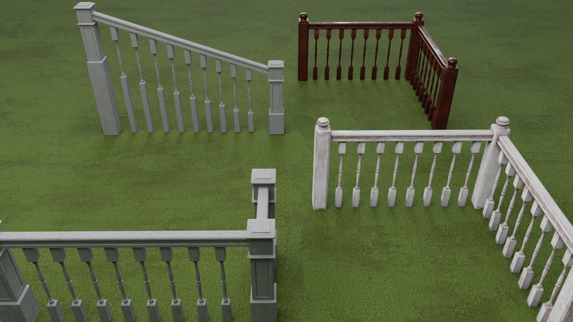 Banister and Handrail 3D Model Set 3D model_36