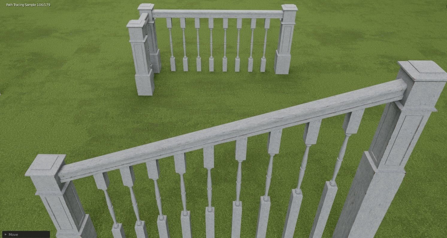 Banister and Handrail 3D Model Set 3D model_29