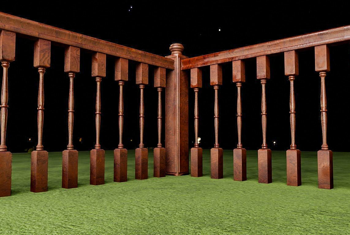 Banister and Handrail 3D Model Set 3D model_16