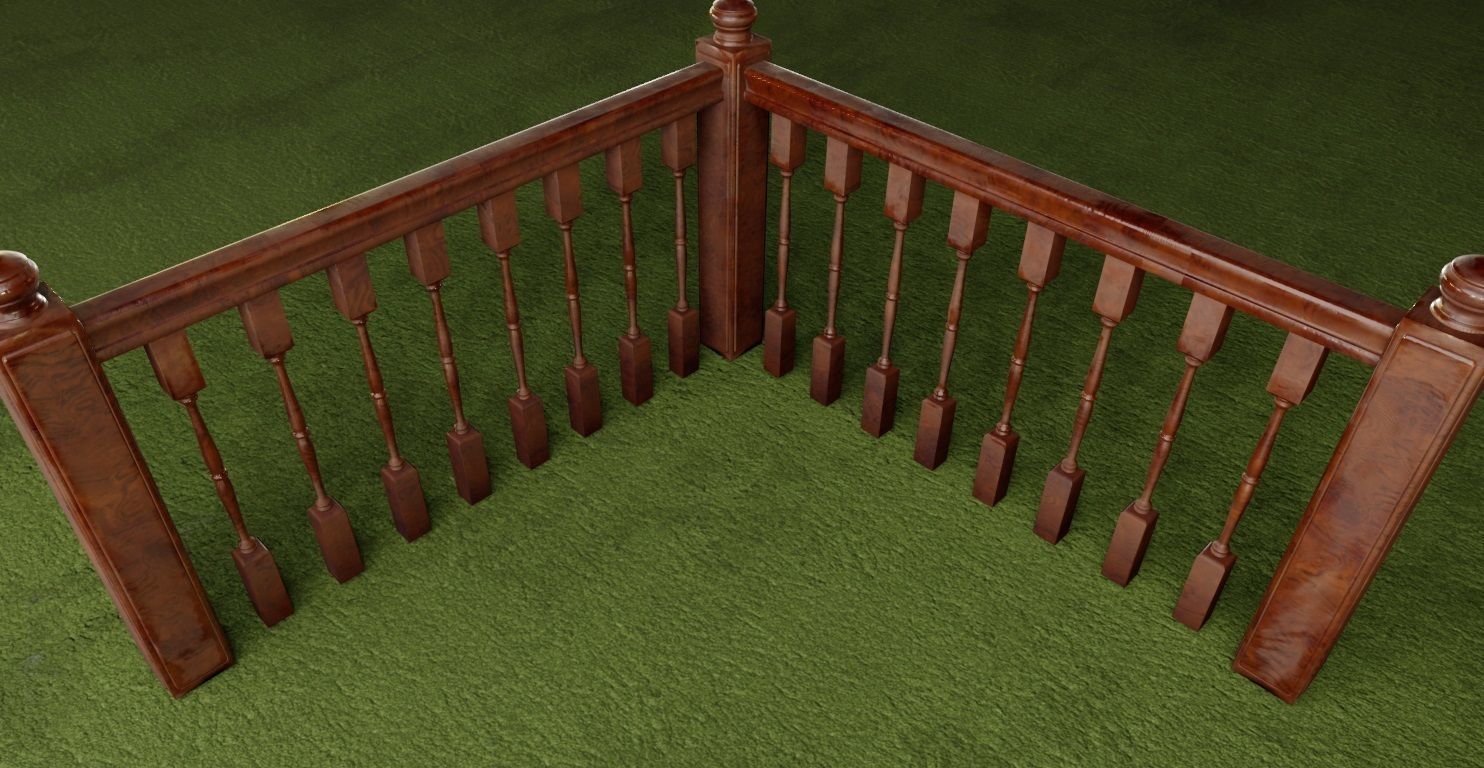 Banister and Handrail 3D Model Set 3D model_15