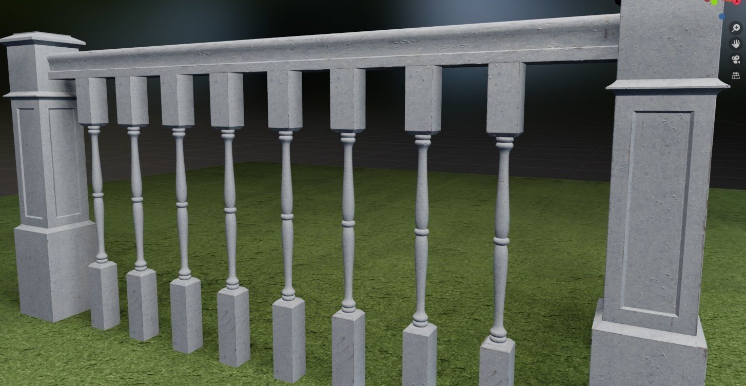 Banister and Handrail 3D Model Set 3D model_24