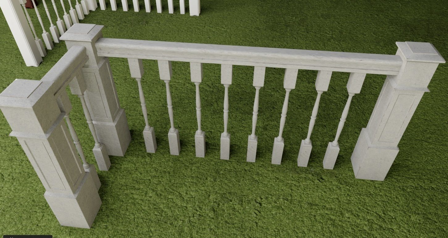 Banister and Handrail 3D Model Set 3D model_20