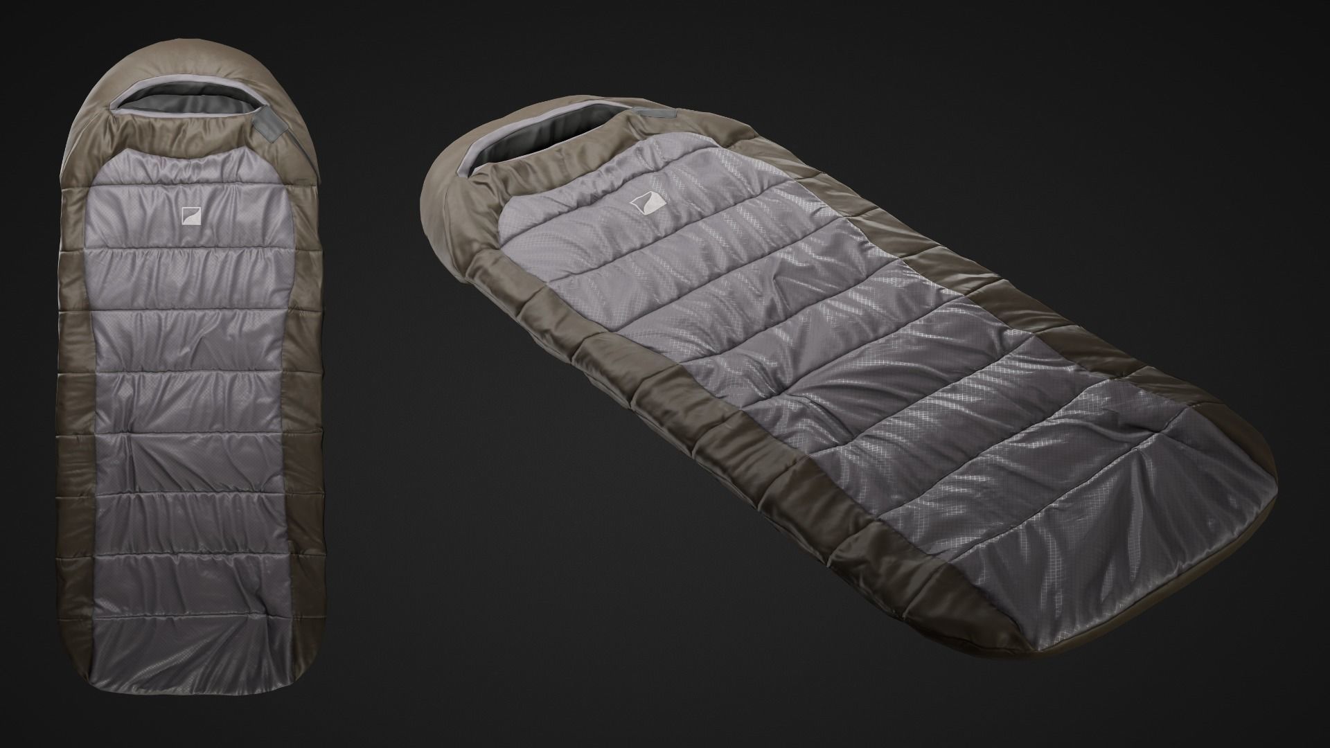 Sleeping Bag Low-poly 3D model_1