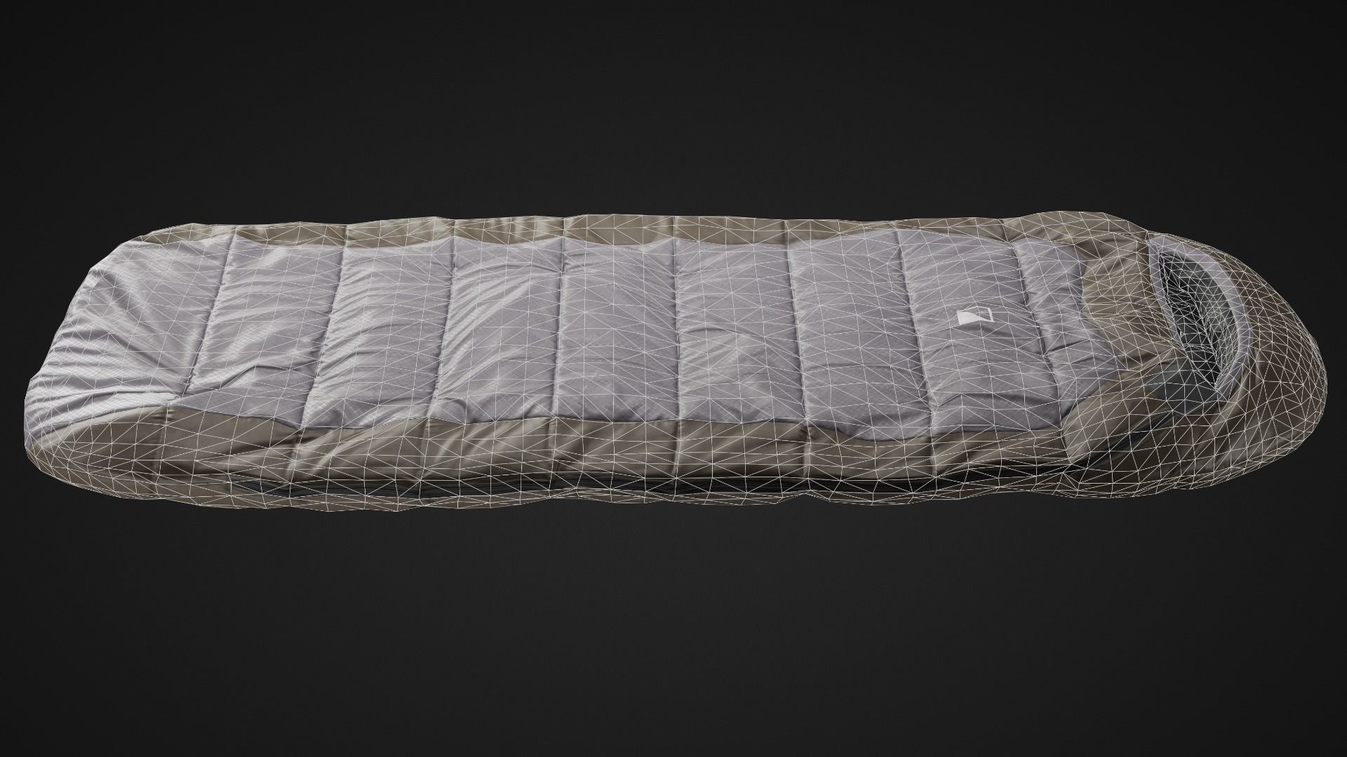 Sleeping Bag Low-poly 3D model_4