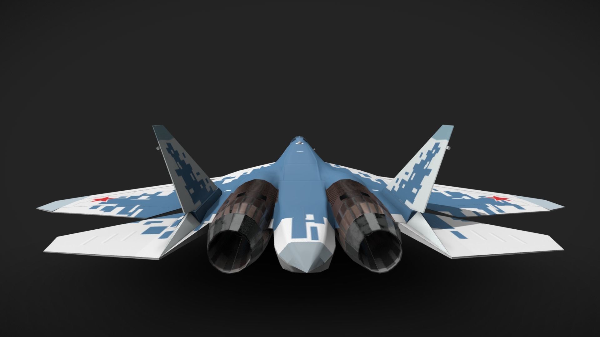 Sukhoi Su-57 Low-poly 3D model_5