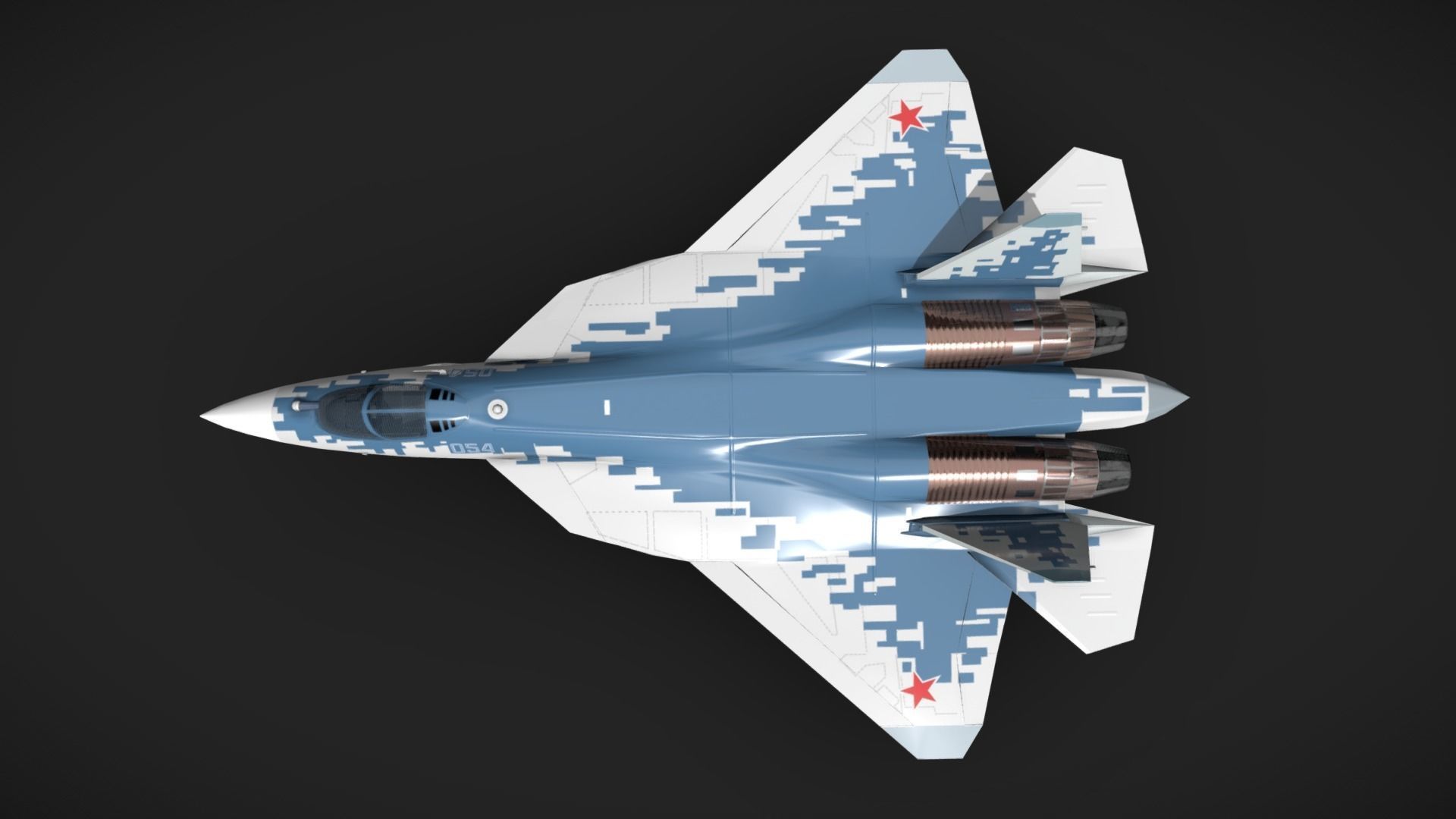 Sukhoi Su-57 Low-poly 3D model_1