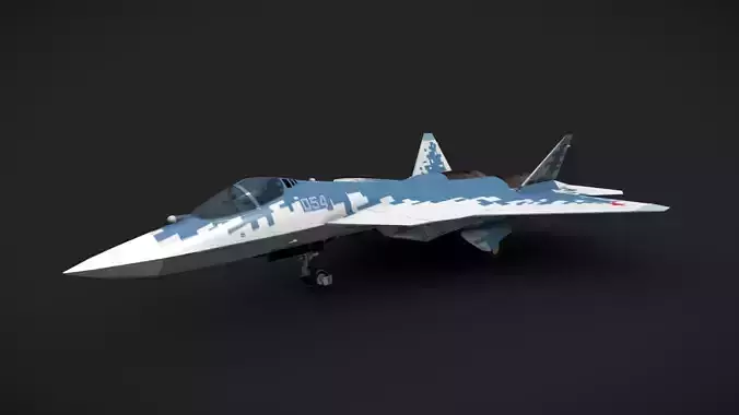 Sukhoi Su-57 Low-poly 3D model
